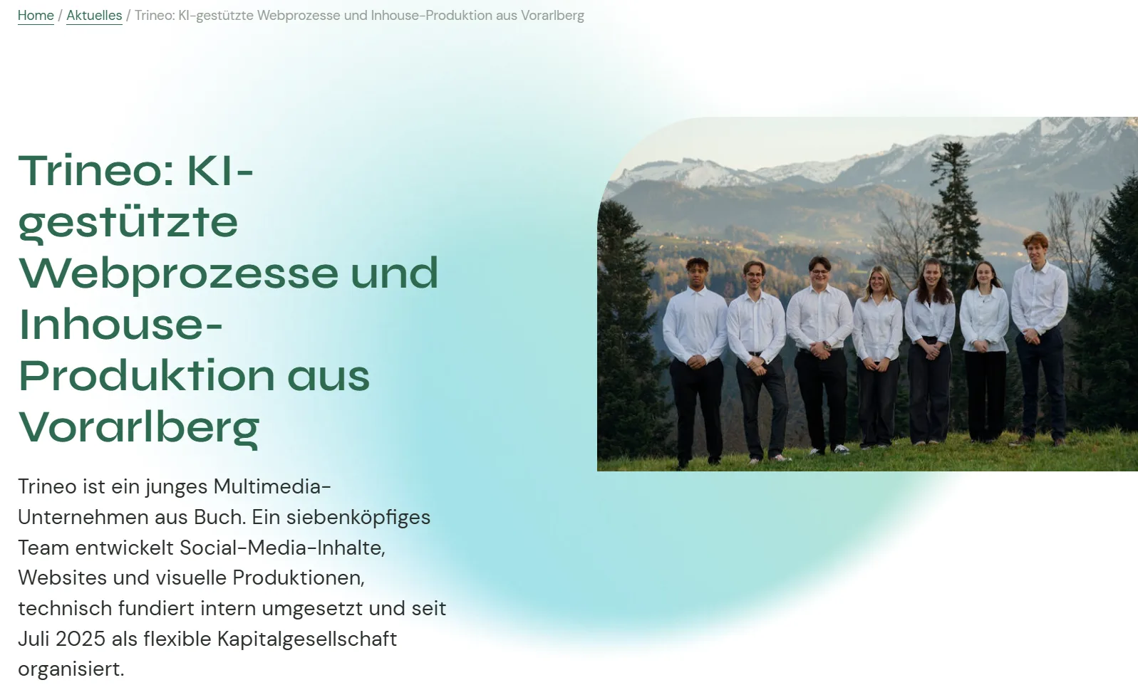 Titelbild des Artikels der Kreativen Wirtschaft Vorarlberg über Trineo